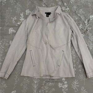 Peace of Cloth Women's Light Gray Single-Button Blazer